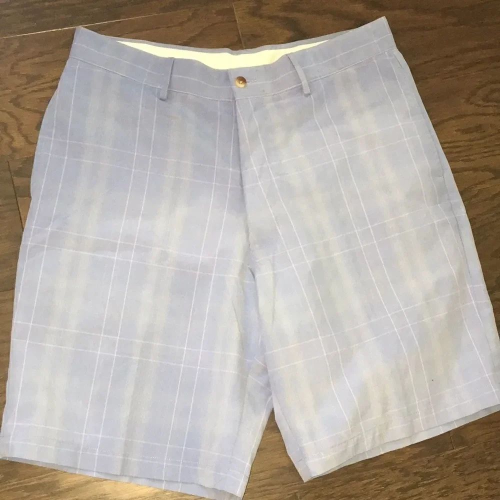 Pro Tour Mens Blue & Pink Plaid Check Tartan cool play Golf Shorts 34 Polyester
